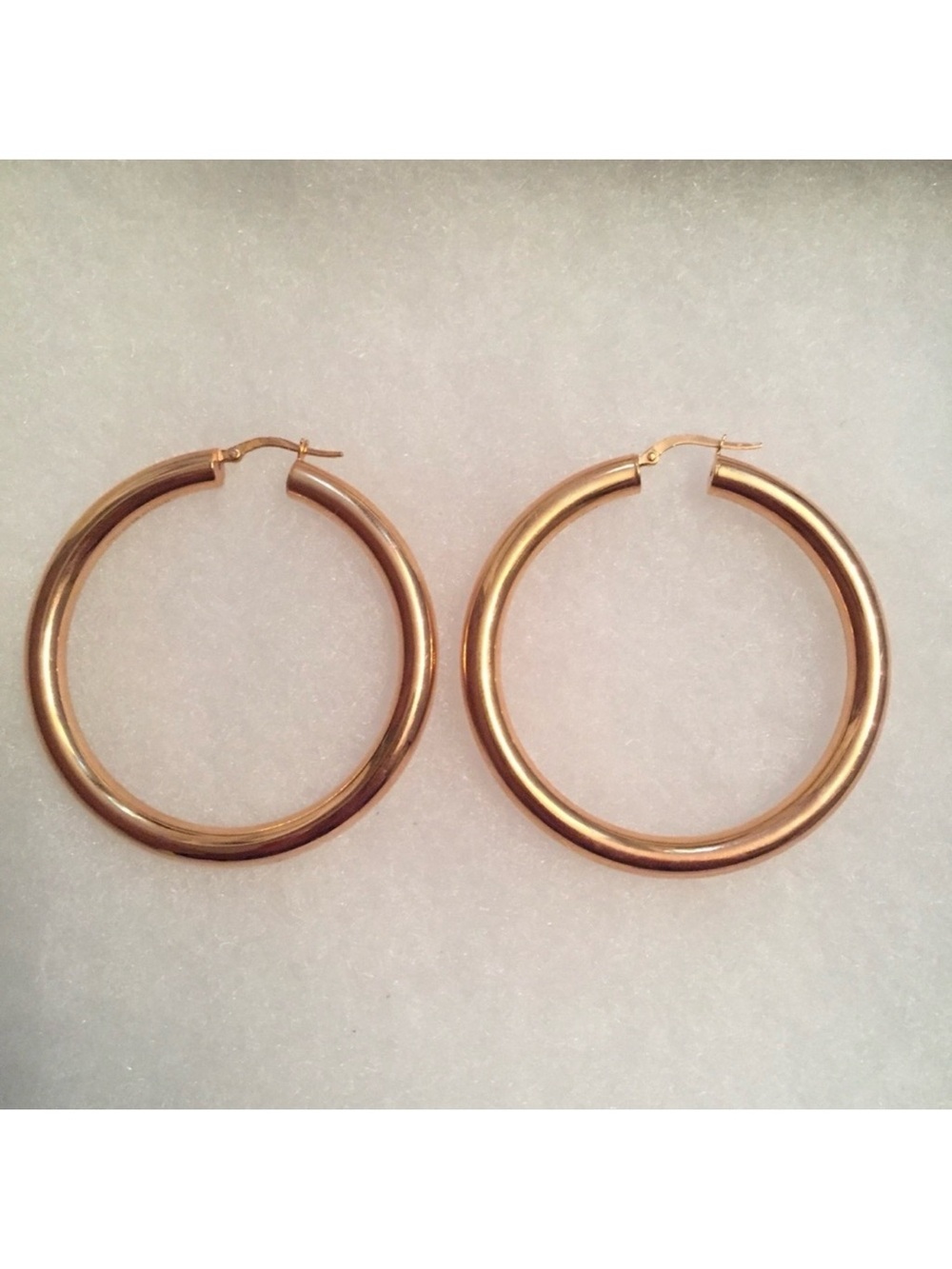 MILOR EARRINGS LARGE HOOPS BRONZE ITALY TUBULAR PIERCED 2” SIGNED JEWELRY
